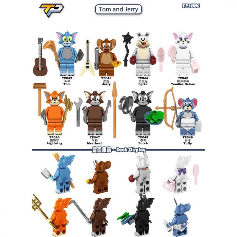 TP 1006 042 043 044 045 046 047 048 049 TOM VÀ JERRY MINIFIGURES 8 LOẠI bộ đồ chơi xếp lắp ráp ghép mô hình Movie & Game TOM AND JERRY Phim Và Trò Chơi