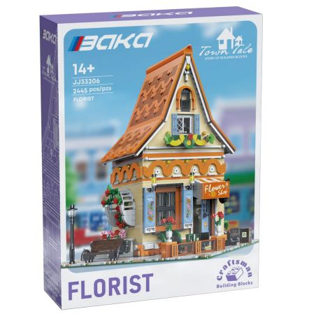 BAKA TECHNOLOGY 33206 CỬA HÀNG HOA MA THUẬT bộ đồ chơi xếp lắp ráp ghép mô hình Creator FLORIST、MAGIC FLOWER WORKSHOP Sáng Tạo 2445 khối