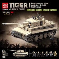 QuanGuan 100233 Quan Guan 100233 XE TĂNG HẠNG NẶNG TIGER (PHIÊN BẢN MUỘN) bộ đồ chơi xếp lắp ráp ghép mô hình Military Army Quân Sự Bộ Đội 1361 khối