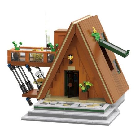 SMALL ANGLE JD038 CABIN KHUNG CHỮ TRÊN NÚI bộ đồ chơi xếp lắp ráp ghép mô hình Creator INTERMOUNTAIN HERRINGBONE HOUSE Sáng Tạo 1028 khối