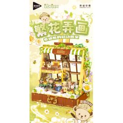 INBRIXX 881304 GẤU BÔNG VẼ TRANH BẰNG HOA bộ đồ chơi xếp lắp ráp ghép mô hình TEDDY 1685 khối