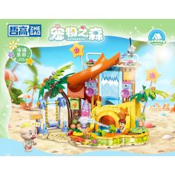 ZHEGAO 923010 RỪNG THÚ CƯNG CẮM TRẠI BÃI BIỂN MÙA HÈ THIÊN ĐƯỜNG bộ đồ chơi xếp lắp ráp ghép mô hình Girl MECHA REBIRTH Con Gái 385 khối