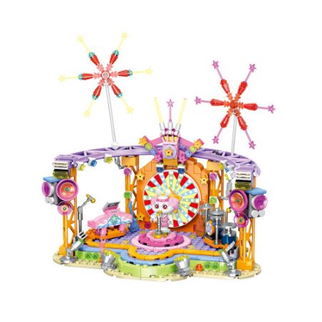 ZHEGAO 923012 CẮM TRẠI BÃI BIỂN MÙA HÈ TRONG RỪNG THÚ CƯNG SÂN KHẤU ÁNH SAO bộ đồ chơi xếp lắp ráp ghép mô hình Girl MECHA REBIRTH Con Gái 430 khối