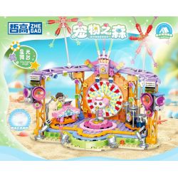 ZHEGAO 923012 CẮM TRẠI BÃI BIỂN MÙA HÈ TRONG RỪNG THÚ CƯNG SÂN KHẤU ÁNH SAO bộ đồ chơi xếp lắp ráp ghép mô hình Girl MECHA REBIRTH Con Gái 430 khối