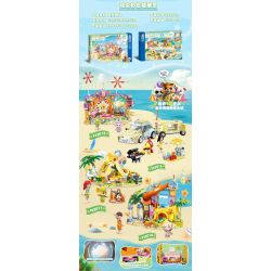 ZHEGAO 923012 CẮM TRẠI BÃI BIỂN MÙA HÈ TRONG RỪNG THÚ CƯNG SÂN KHẤU ÁNH SAO bộ đồ chơi xếp lắp ráp ghép mô hình Girl MECHA REBIRTH Con Gái 430 khối