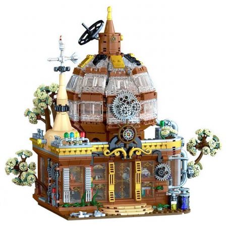 MorkModel 020202 Mork Model 020202 CỬA HÀNG MA THUẬT STEAMPUNK bộ đồ chơi xếp lắp ráp ghép mô hình Creator STEAMPUNK MAGIC SHOP Sáng Tạo 1842 khối