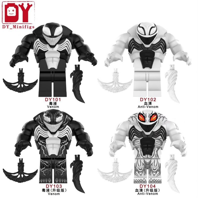 DY_MINIFIGS DY101 DY102 DY103 DY104 NỌC ĐỘC 4 NHÂN VẬT NHỎ bộ đồ chơi xếp lắp ráp ghép mô hình Super Heroes VENOM Siêu Nhân Anh Hùng