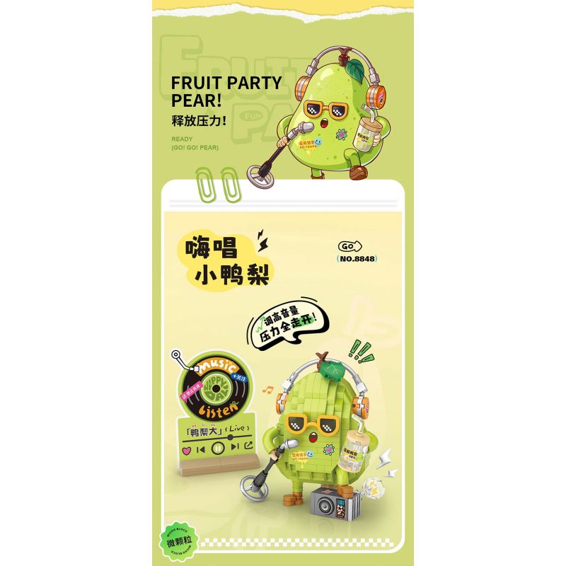 LOZ 8848 TIỆC TRÁI CÂY HI SING LITTLE DUCK PEAR bộ đồ chơi xếp lắp ráp ghép mô hình FRUIT PARTY