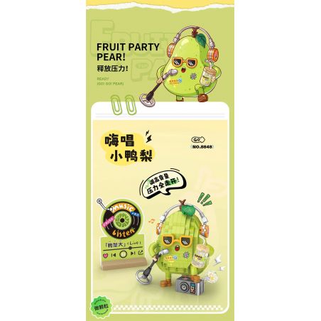 LOZ 8848 TIỆC TRÁI CÂY HI SING LITTLE DUCK PEAR bộ đồ chơi xếp lắp ráp ghép mô hình FRUIT PARTY