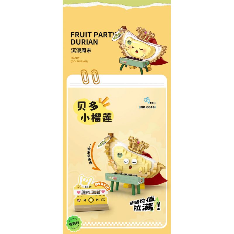 LOZ 8849 TIỆC TRÁI CÂY SẦU RIÊNG BEDO MINI bộ đồ chơi xếp lắp ráp ghép mô hình FRUIT PARTY