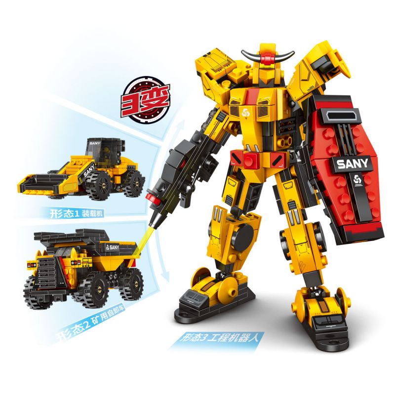 SEMBO 712066 CÔNG NGHIỆP NẶNG SANY ROBOT KỸ THUẬT bộ đồ chơi xếp lắp ráp ghép mô hình City Thành Phố 316 khối