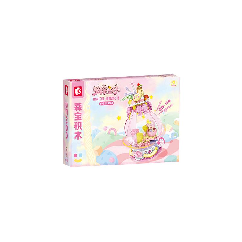 SEMBO 615068 THIÊN ĐƯỜNG TRÁNG MIỆNG CANDY PLANET CỐC NGỌT NGÀO XOÁY bộ đồ chơi xếp lắp ráp ghép mô hình 244 khối