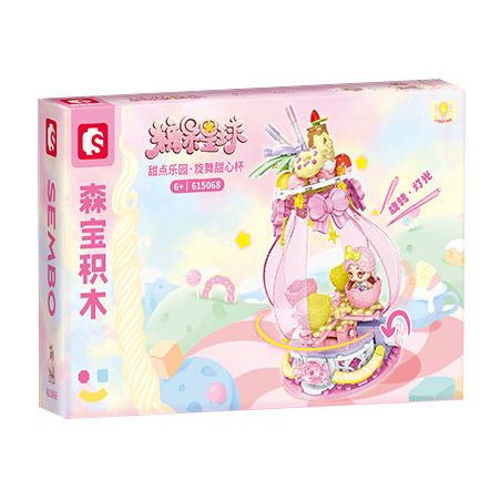 SEMBO 615068 THIÊN ĐƯỜNG TRÁNG MIỆNG CANDY PLANET CỐC NGỌT NGÀO XOÁY bộ đồ chơi xếp lắp ráp ghép mô hình 244 khối