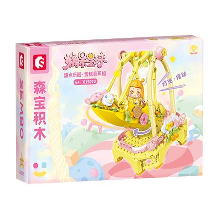 SEMBO 615070 VÙNG ĐẤT TRÁNG MIỆNG CANDY PLANET KEM CHUỐI TÁCH ĐÔI bộ đồ chơi xếp lắp ráp ghép mô hình 268 khối