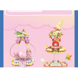 SEMBO 615071 CÔNG VIÊN TRÁNG MIỆNG CANDY PLANET ĐƯỜNG TRƯỢT KẸO PHA LÊ bộ đồ chơi xếp lắp ráp ghép mô hình 221 khối