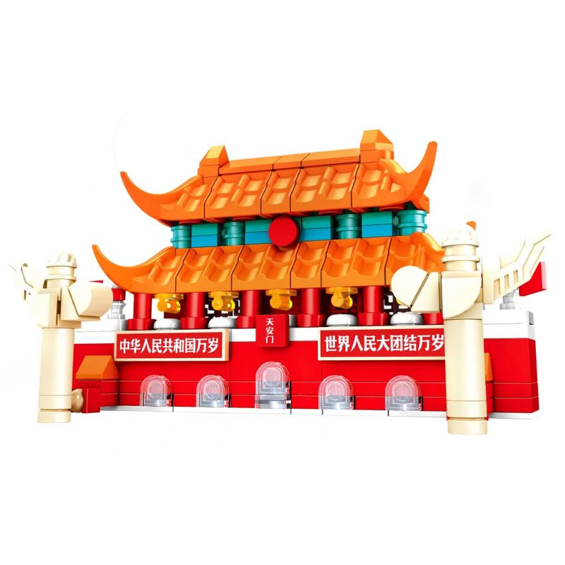 SEMBO 209000 NAM CHÂM TỦ LẠNH THIÊN AN MÔN bộ đồ chơi xếp lắp ráp ghép mô hình Architecture Công Trình Kiến Trúc 180 khối