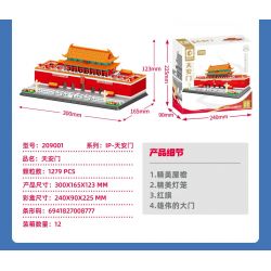 SEMBO 209001 QUẢNG TRƯỜNG THIÊN AN MÔN bộ đồ chơi xếp lắp ráp ghép mô hình Creator Sáng Tạo 1279 khối