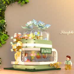 ZHEGAO 612008 GẶP CỬA HÀNG HOA bộ đồ chơi xếp lắp ráp ghép mô hình FLOWER SHOP 476 khối