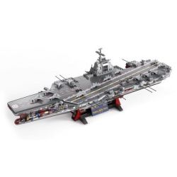 FEMIBOX S43003 43003 003 TÀU SÂN BAY PHÚC KIẾN tỷ lệ 1:375 bộ đồ chơi xếp lắp ráp ghép mô hình Military Army PLANAVY 003 Quân Sự Bộ Đội 1980 khối