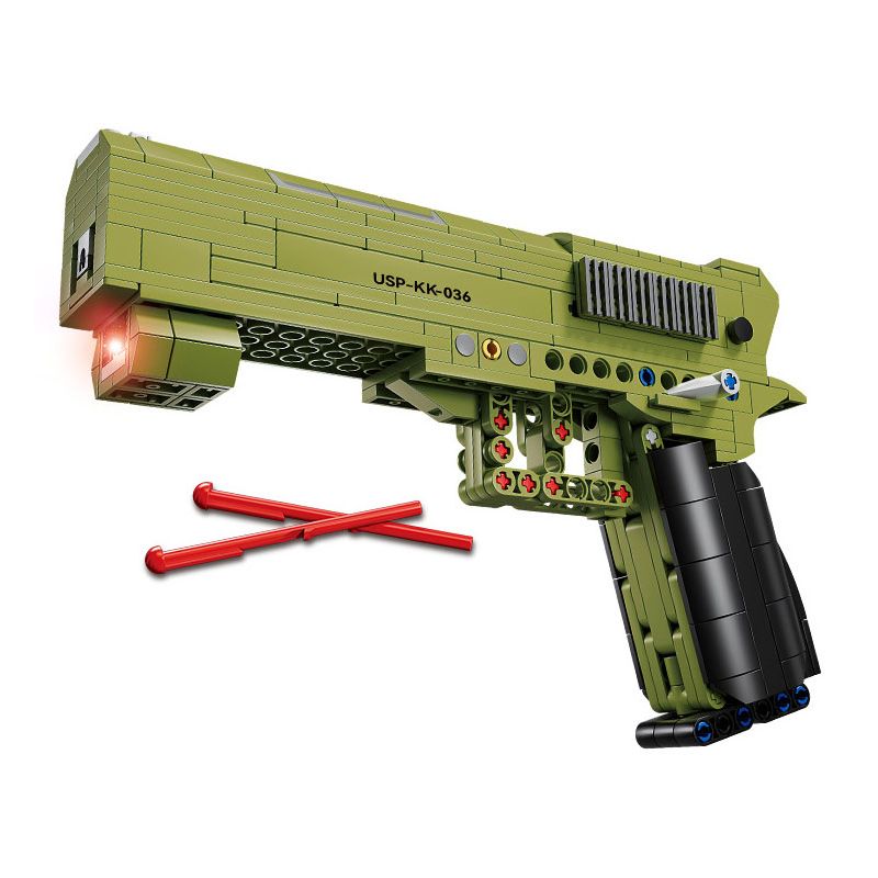 Kazi KY88036 88036 SÚNG LỤC TỰ ĐỘNG KOCH USP bộ đồ chơi xếp lắp ráp ghép mô hình Military Army HK_USP Quân Sự Bộ Đội 362 khối