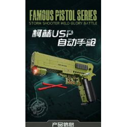 Kazi KY88036 88036 SÚNG LỤC TỰ ĐỘNG KOCH USP bộ đồ chơi xếp lắp ráp ghép mô hình Military Army HK_USP Quân Sự Bộ Đội 362 khối