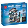 MorkModel 20201 Mork Model 20201 BIỆT THỰ NGHỈ DƯỠNG 3 TRONG 1 VEN BIỂN bộ đồ chơi xếp lắp ráp ghép mô hình Creator BEACH HOUSE Sáng Tạo 813 khối