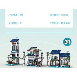 MorkModel 20201 Mork Model 20201 BIỆT THỰ NGHỈ DƯỠNG 3 TRONG 1 VEN BIỂN bộ đồ chơi xếp lắp ráp ghép mô hình Creator BEACH HOUSE Sáng Tạo 813 khối