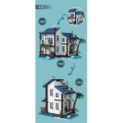 MorkModel 20201 Mork Model 20201 BIỆT THỰ NGHỈ DƯỠNG 3 TRONG 1 VEN BIỂN bộ đồ chơi xếp lắp ráp ghép mô hình Creator BEACH HOUSE Sáng Tạo 813 khối