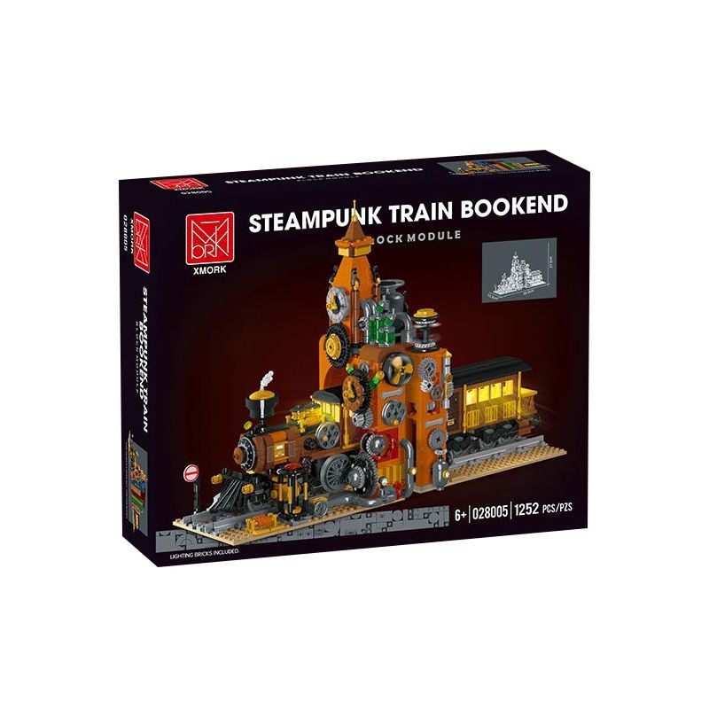 MorkModel 028005 Mork Model 028005 SÁCH TÀU STEAMPUNK bộ đồ chơi xếp lắp ráp ghép mô hình STEAMPUNK TRAIN BOOKEND 1252 khối