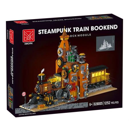 MorkModel 028005 Mork Model 028005 SÁCH TÀU STEAMPUNK bộ đồ chơi xếp lắp ráp ghép mô hình STEAMPUNK TRAIN BOOKEND 1252 khối