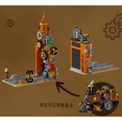 MorkModel 028005 Mork Model 028005 SÁCH TÀU STEAMPUNK bộ đồ chơi xếp lắp ráp ghép mô hình STEAMPUNK TRAIN BOOKEND 1252 khối