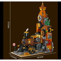 MorkModel 028005 Mork Model 028005 SÁCH TÀU STEAMPUNK bộ đồ chơi xếp lắp ráp ghép mô hình STEAMPUNK TRAIN BOOKEND 1252 khối