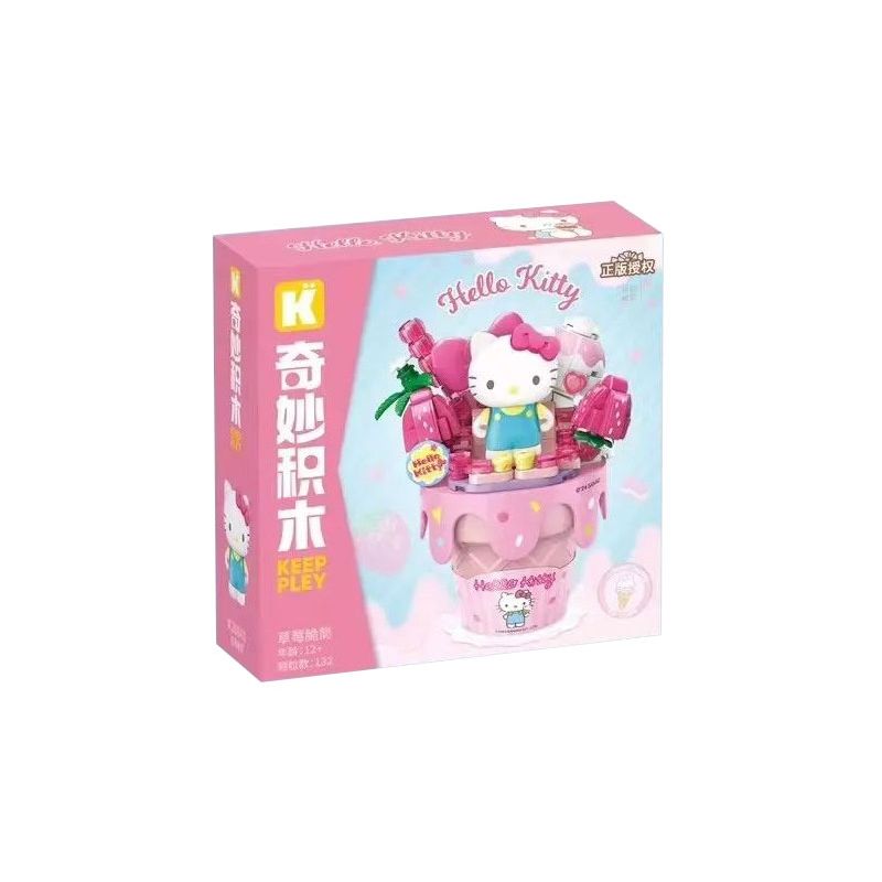 KEEPPLEY K20841 20841 KEM ỐC QUẾ SANRIO NÓN DÂU TÂY GIÒN bộ đồ chơi xếp lắp ráp ghép mô hình SANRIO CHARACTERS 132 khối