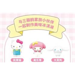KEEPPLEY K20841 20841 KEM ỐC QUẾ SANRIO NÓN DÂU TÂY GIÒN bộ đồ chơi xếp lắp ráp ghép mô hình SANRIO CHARACTERS 132 khối