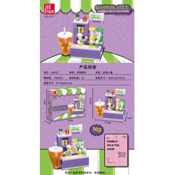 JIESTAR 58267 THÀNH PHỐ TOÀN CẦU QUẦY TRÀ SỮA bộ đồ chơi xếp lắp ráp ghép mô hình City GLOBAL CITY BUBBLE MILK TEA SHOP 102 khối