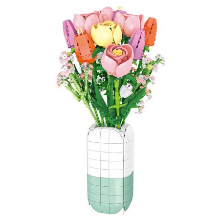 JIESTAR JJ9065 9065 HOA TULIP bộ đồ chơi xếp lắp ráp ghép mô hình Creator ROSE TULIP Sáng Tạo 1011 khối