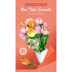 JIESTAR JJ9065 9065 HOA TULIP bộ đồ chơi xếp lắp ráp ghép mô hình Creator ROSE TULIP Sáng Tạo 1011 khối