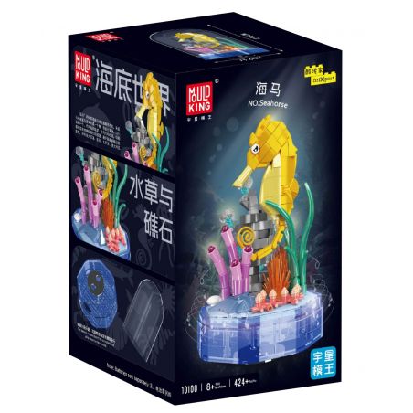 MouldKing 10100 Mould King 10100 THẾ GIỚI DƯỚI NƯỚC HỘP NHẠC CÁ NGỰA bộ đồ chơi xếp lắp ráp ghép mô hình SEAHORSE 424 khối