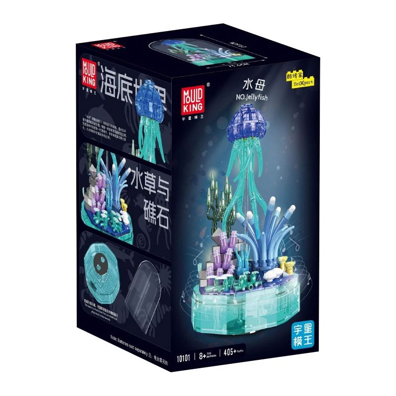 MouldKing 10101 Mould King 10101 THẾ GIỚI DƯỚI NƯỚC HỘP NHẠC SỨA bộ đồ chơi xếp lắp ráp ghép mô hình JELLYFISH 405 khối