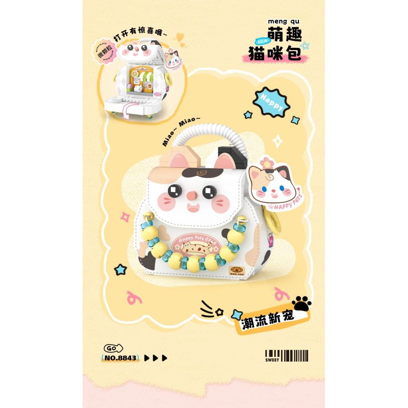 LOZ 8843 NHỮNG CHIẾC TÚI DỄ THƯƠNG VÀ NGỘ NGHĨNH MÈO bộ đồ chơi xếp lắp ráp ghép mô hình 360 khối