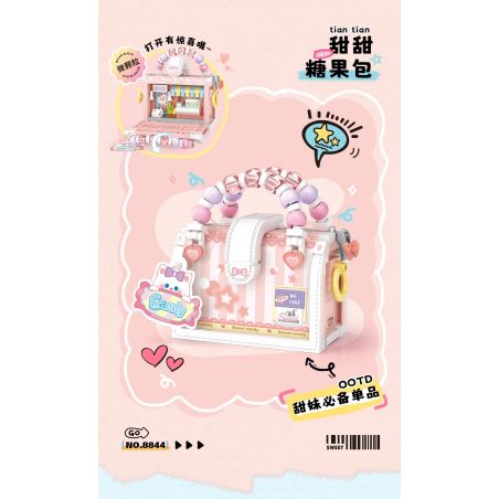 LOZ 8844 TÚI DỄ THƯƠNG KẸO NGỌT NGÀO bộ đồ chơi xếp lắp ráp ghép mô hình