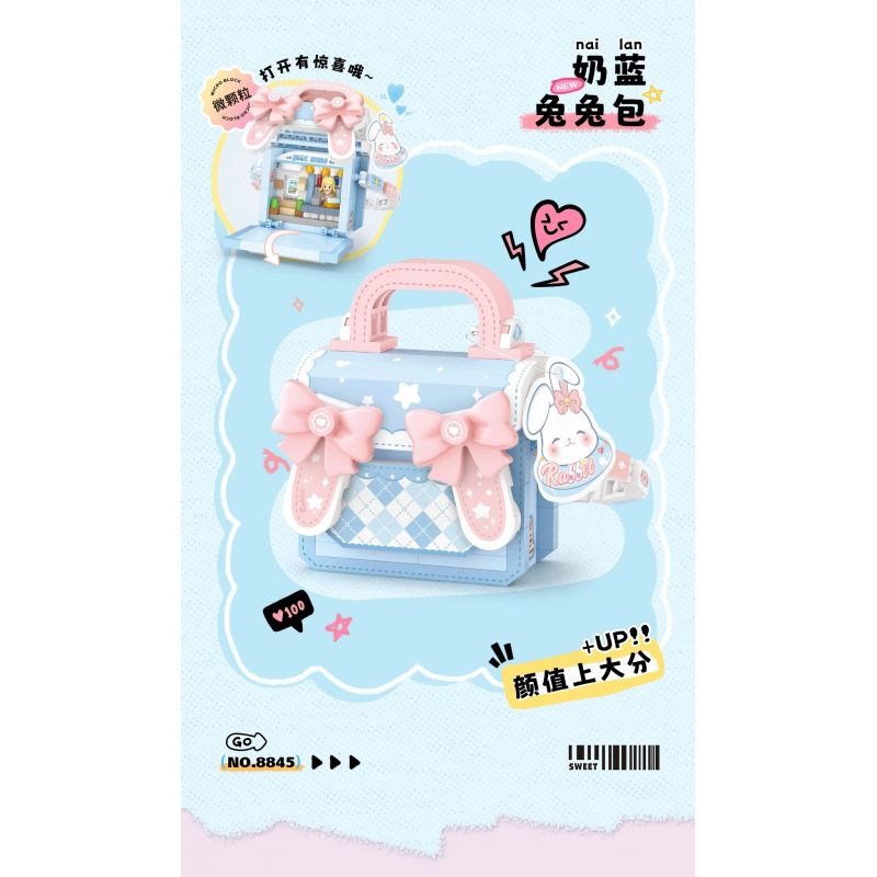 LOZ 8845 TÚI DỄ THƯƠNG THỎ MÀU XANH SỮA bộ đồ chơi xếp lắp ráp ghép mô hình