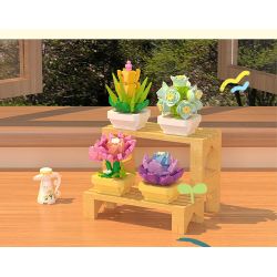 ZHEGAO 622009 CÂY TRỒNG TRONG CHẬU MỌNG NƯỚC bộ đồ chơi xếp lắp ráp ghép mô hình Creator Sáng Tạo 1749 khối