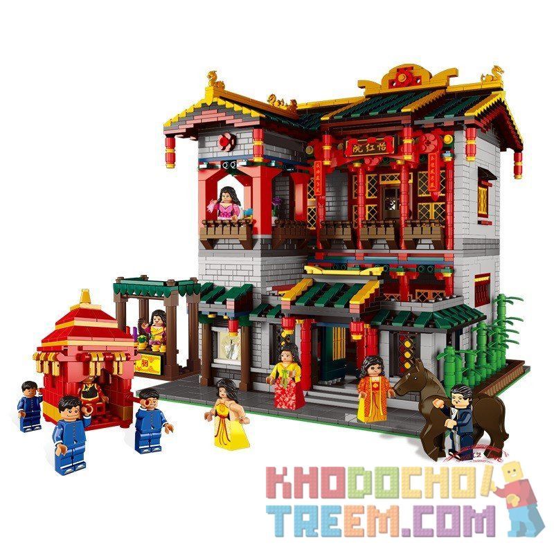 XINGBAO XB-01003 01003 XB01003 non  KỸ VIỆN LẦU XANH bộ đồ chơi xếp lắp ráp ghép mô hình Chinatown CHINA TOWN YIHONG BROTHEL Khu Phố Tàu 3320 khối