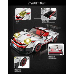FORANGE FC1608 1608 SIÊU XE CỰC NHANH PORSCHE 911RSR bộ đồ chơi xếp lắp ráp ghép mô hình Speed Champions Racing Cars Đua Xe Công Thức 323 khối