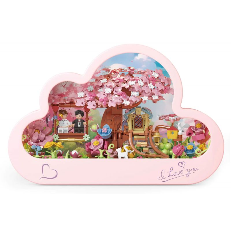 GOQI GQ-3010 3010 GQ3010 ĐÈN GƯƠNG ĐÁM MÂY GQ NHÂN DANH TÌNH YÊU bộ đồ chơi xếp lắp ráp ghép mô hình 748 khối