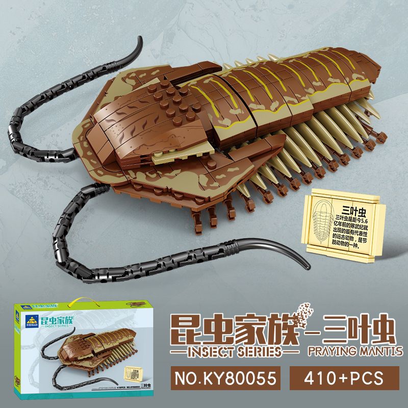 Kazi KY80055 80055 HỌ CÔN TRÙNG BỌ BA THÙY bộ đồ chơi xếp lắp ráp ghép mô hình PRAYING MANTIS 410 khối