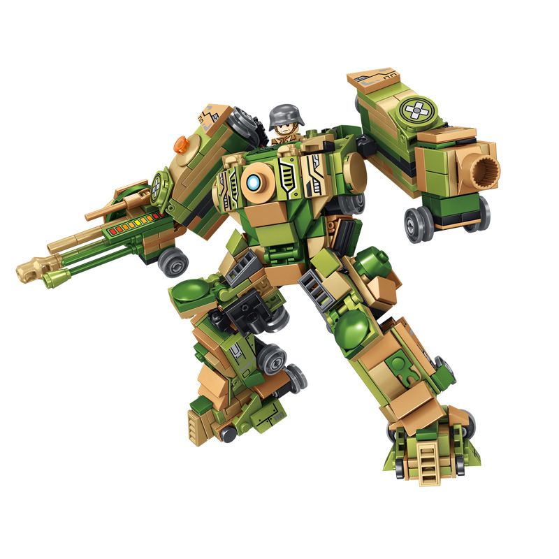 LE YI 69017 MECHA TRỌNG LỰC 4 TỔ HỢP XE TĂNG JAGDTIGER PHÁO PHÒNG KHÔNG TỰ HÀNH JAGDPANTHER CHỐNG ELEPHANT ASSAULT bộ đồ chơi xếp lắp ráp ghép mô hình Military Army Quân Sự Bộ Đội 998 khối