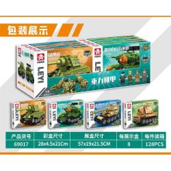 LE YI 69017 MECHA TRỌNG LỰC 4 TỔ HỢP XE TĂNG JAGDTIGER PHÁO PHÒNG KHÔNG TỰ HÀNH JAGDPANTHER CHỐNG ELEPHANT ASSAULT bộ đồ chơi xếp lắp ráp ghép mô hình Military Army Quân Sự Bộ Đội 998 khối