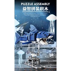 BEAUTY AND 13054 CÁ MẬP NGƯỜI MÁY bộ đồ chơi xếp lắp ráp ghép mô hình SHARKS MACHINERY 687 khối